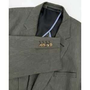 Linen Blazer Mens 48R Green Sport Coat Jacket Unstructured Lightweight